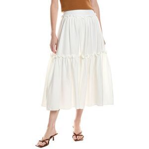 70/21 Womens Midi Skirt, White